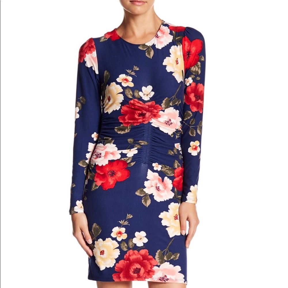 NWOT Planet Gold Floral Scoop Neck Bodycon Dress S - Picture 2 of 6